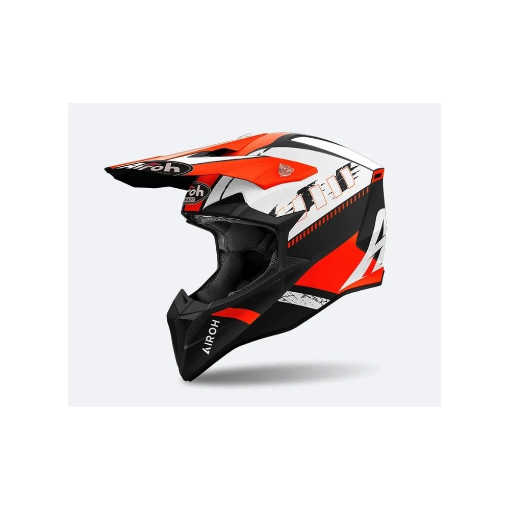 Casco Off-road Airoh WRAAP YOUTH PRISM MATT - Per Giovani, Taglia XS, Calotta HRT, Doppio EPS