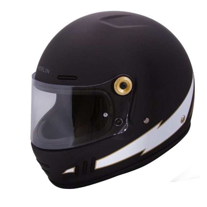 Merlin Revival Vintage Helmet – Flash Matt Black